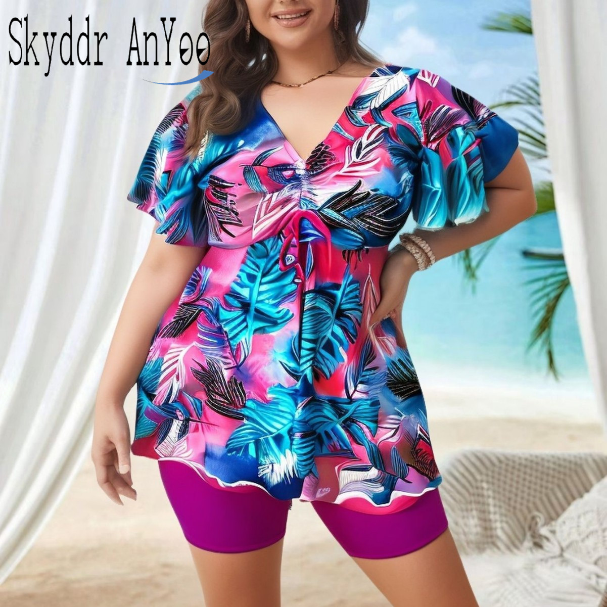 Summer Upf Clothing - Women's Plus Size Tankini Swimsuits Two
