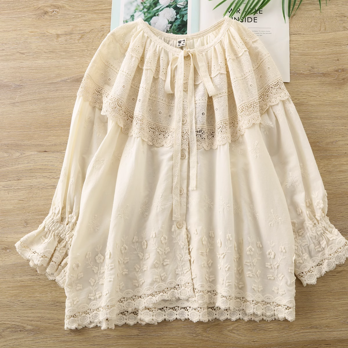 Summer Victorian Clothing - Mori clothing Japan style vintage eyelet