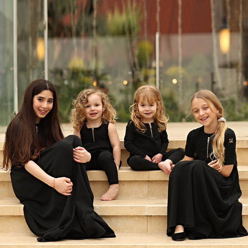 Summer Clothing For Babies - Summer black ribbed family matching clothes