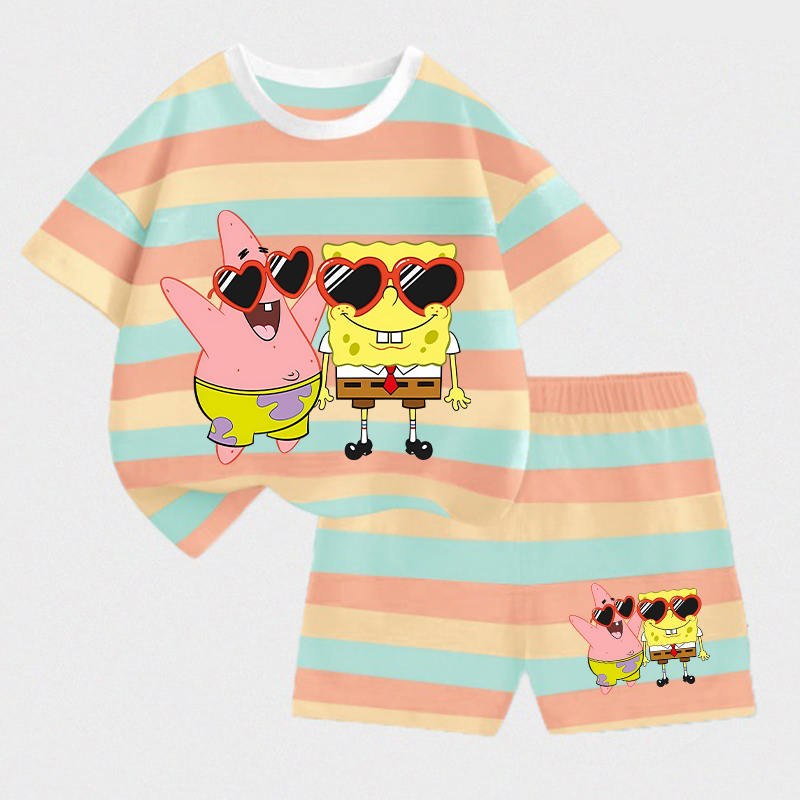 Summer Clothing For Babies - SpongeBobs SquarePants Kids T-shirt Shorts Set