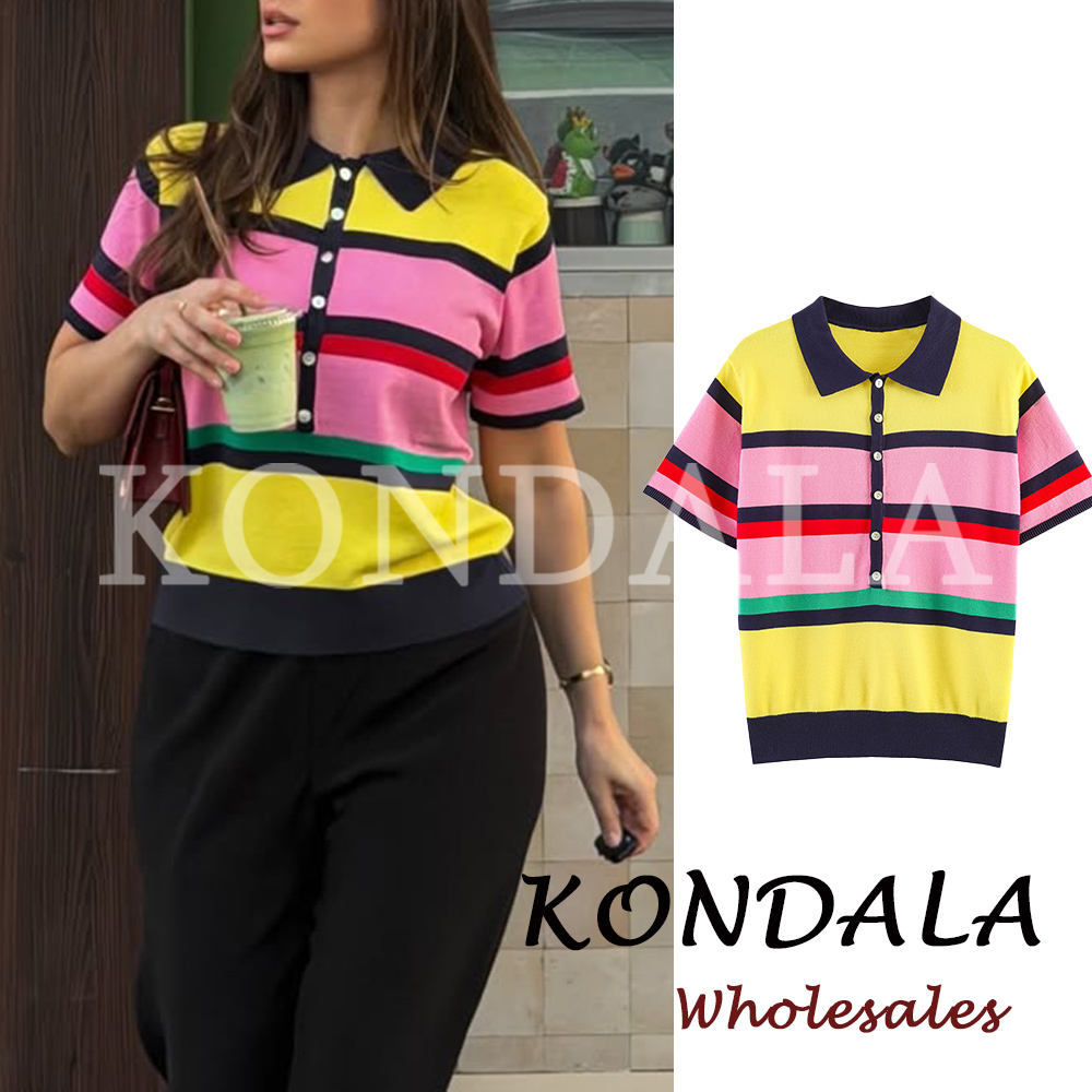 Summer Clothing Yarn - KONDALA Chic Summer Modern Striped Women