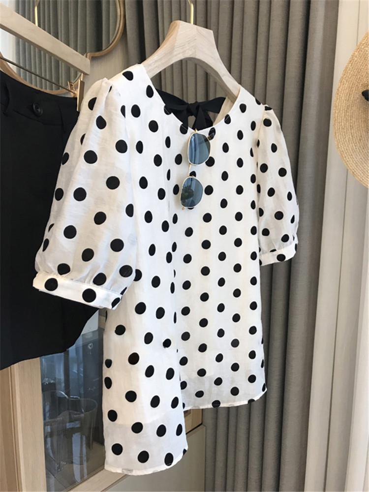 Polka Dot Blouses Women Elegan - Summer Holiday Clothing Women avis et prix