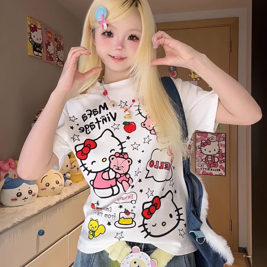 New Cute T-Shirt Kawaii Sanrio - Xl Summer Clothing avis et prix