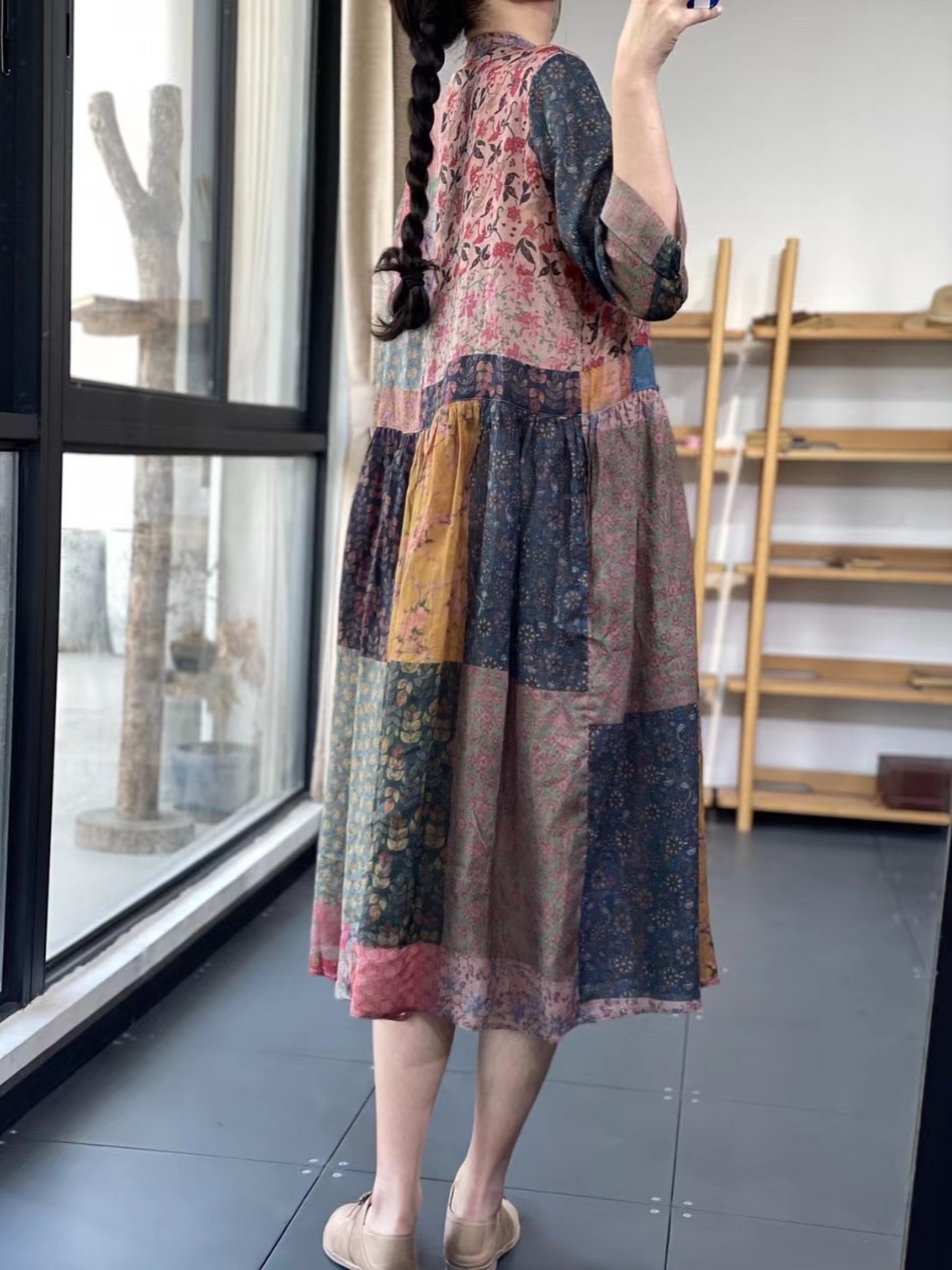 Elegant Loose V-Neck Printed E - Summer Line Clothing Brand avis et prix