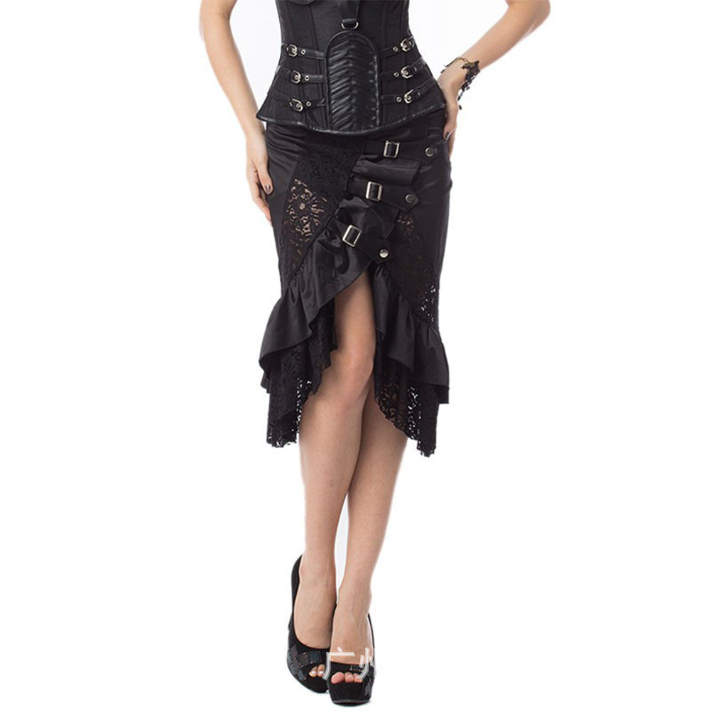 Victorian Black Satin & Lace F - Summer Victorian Clothing avis et prix