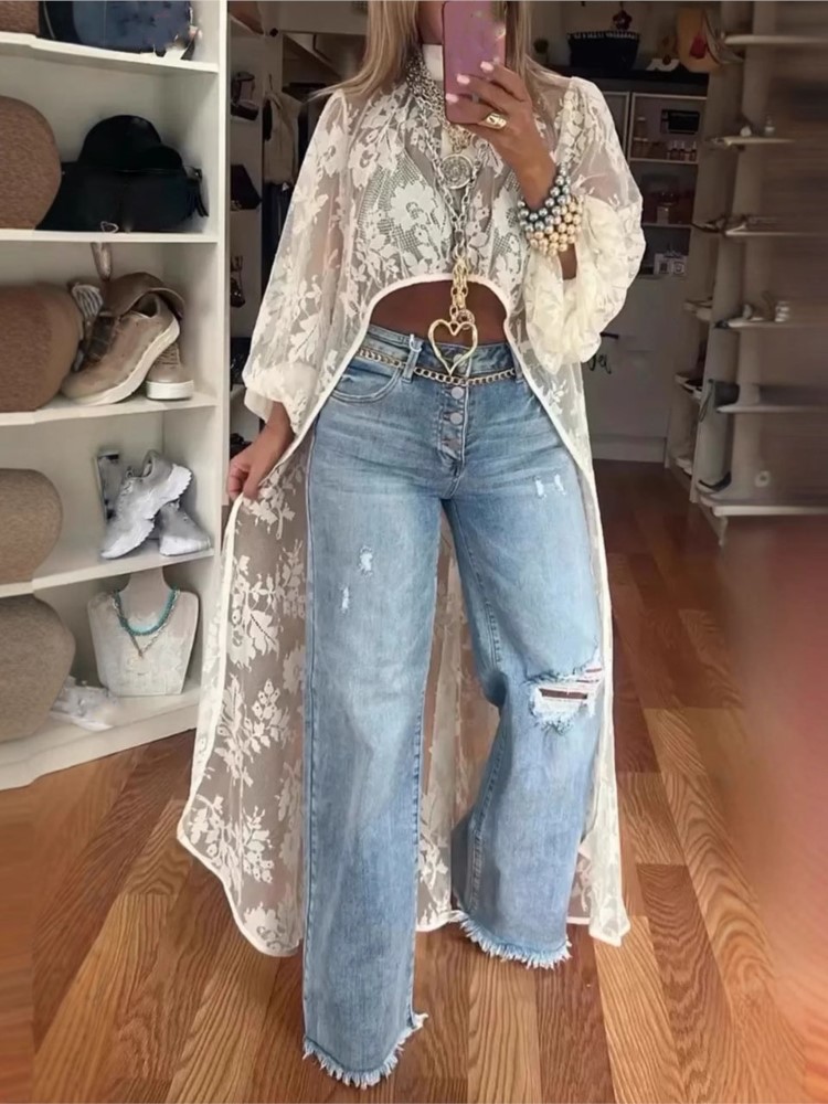 Lady Fashion Lace Shirt Top Ca - Summer Holiday Clothing Women avis et prix