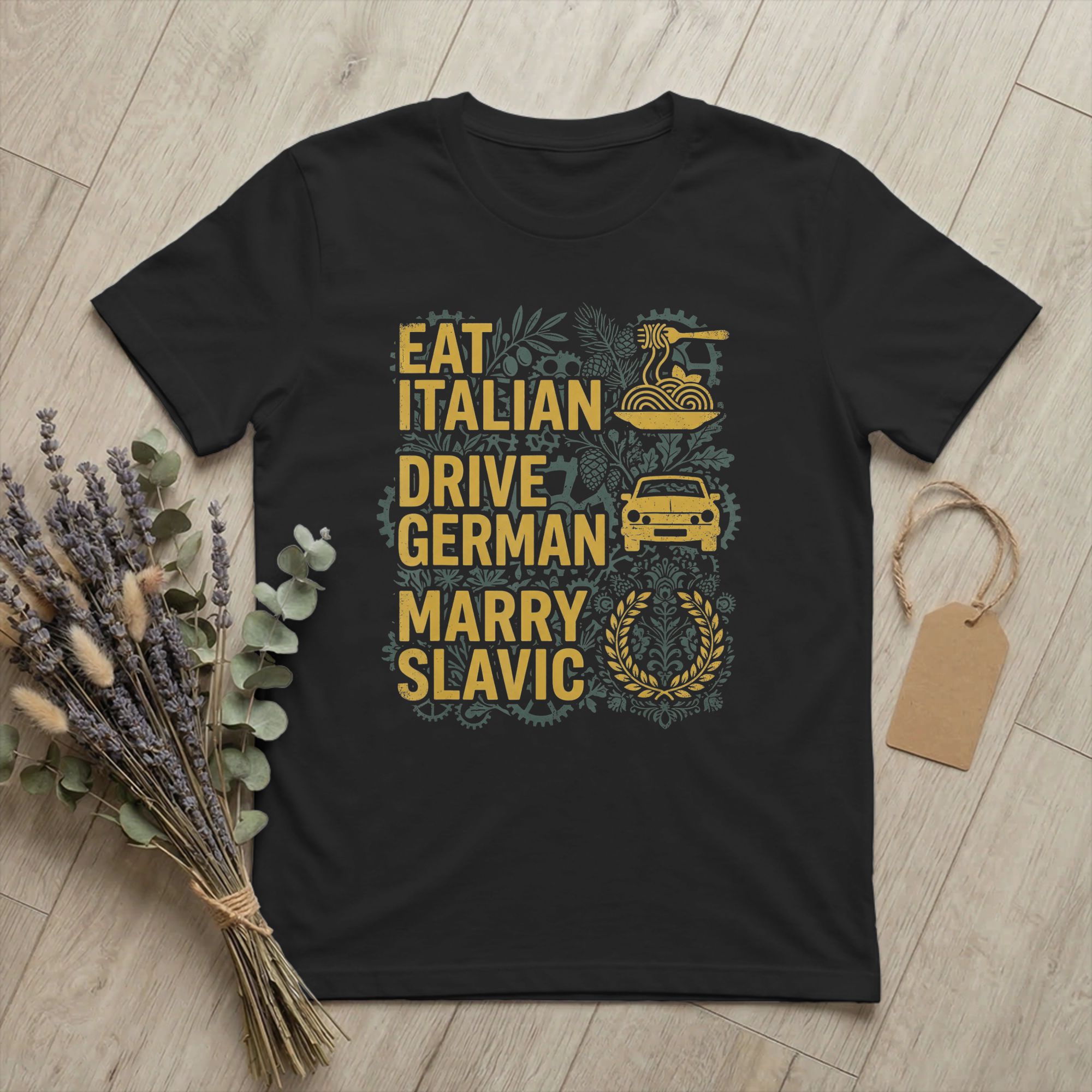 Men T-Shirt Eat Italian Drive  - Summer Clothing Quotes avis et prix