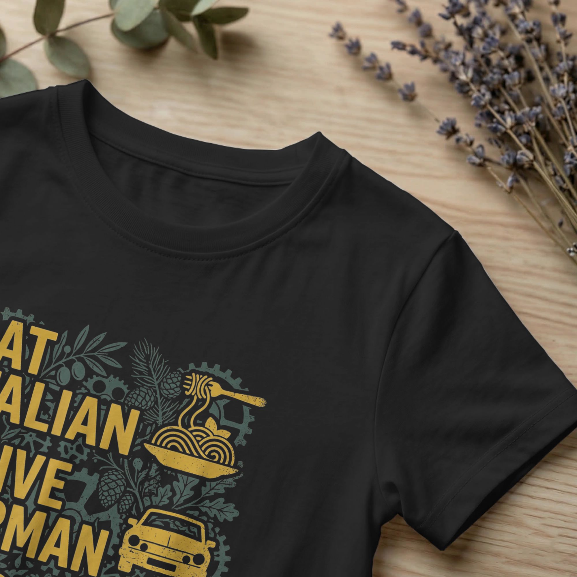 Men T-Shirt Eat Italian Drive  - Summer Clothing Quotes avis et prix