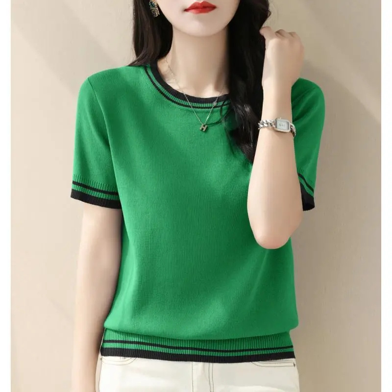 New Summer V-neck Knitted Swea - Summer Clothing Yarn avis et prix