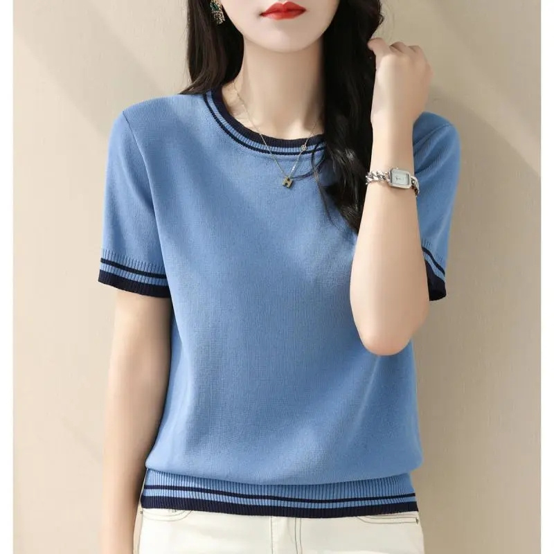 New Summer V-neck Knitted Swea - Summer Clothing Yarn avis et prix