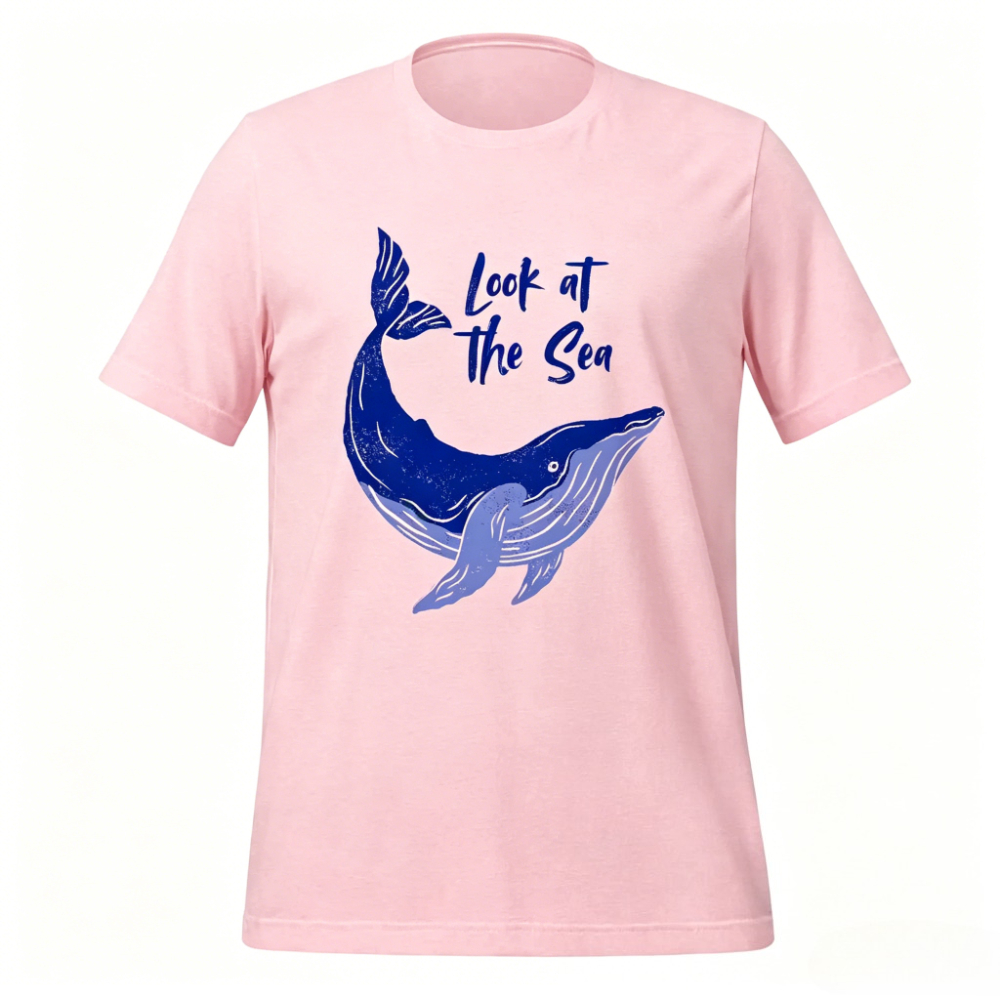 Look At The Sea Whale T-Shirt  - Summer Clothing Looks avis et prix