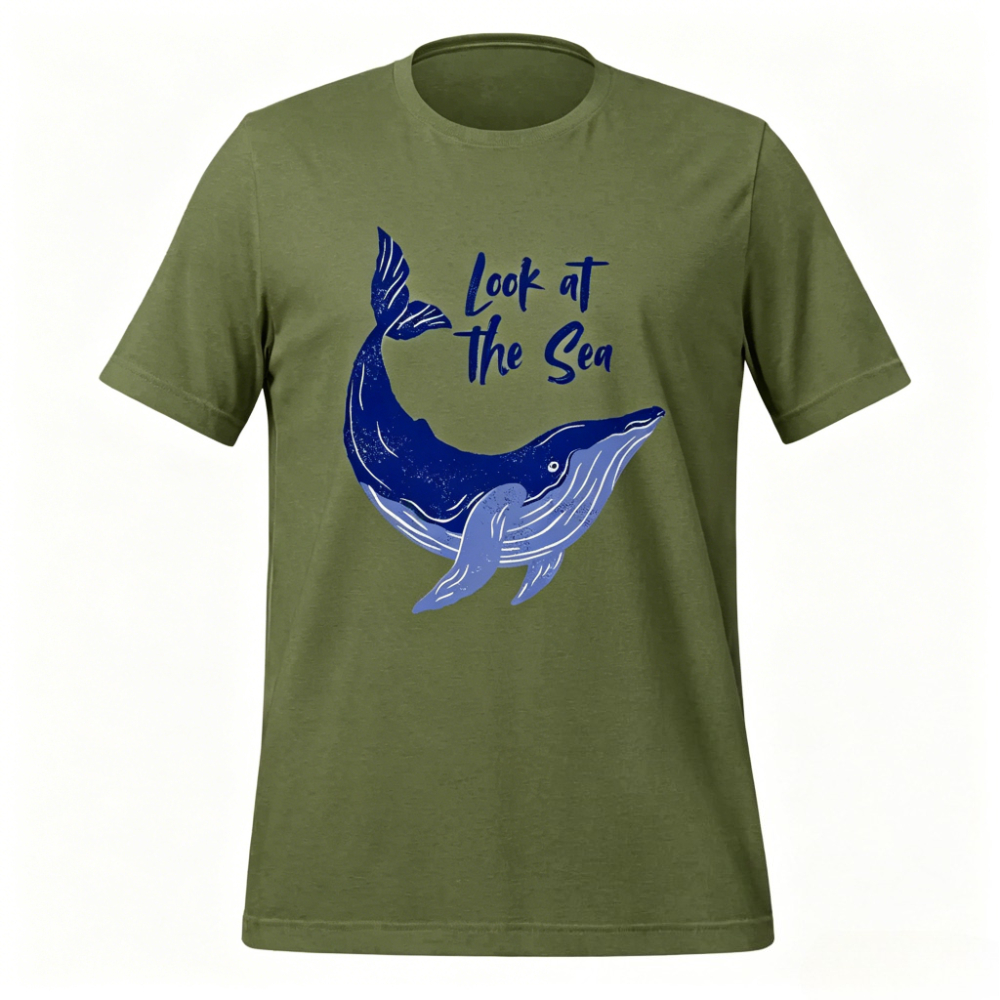 Look At The Sea Whale T-Shirt  - Summer Clothing Looks avis et prix