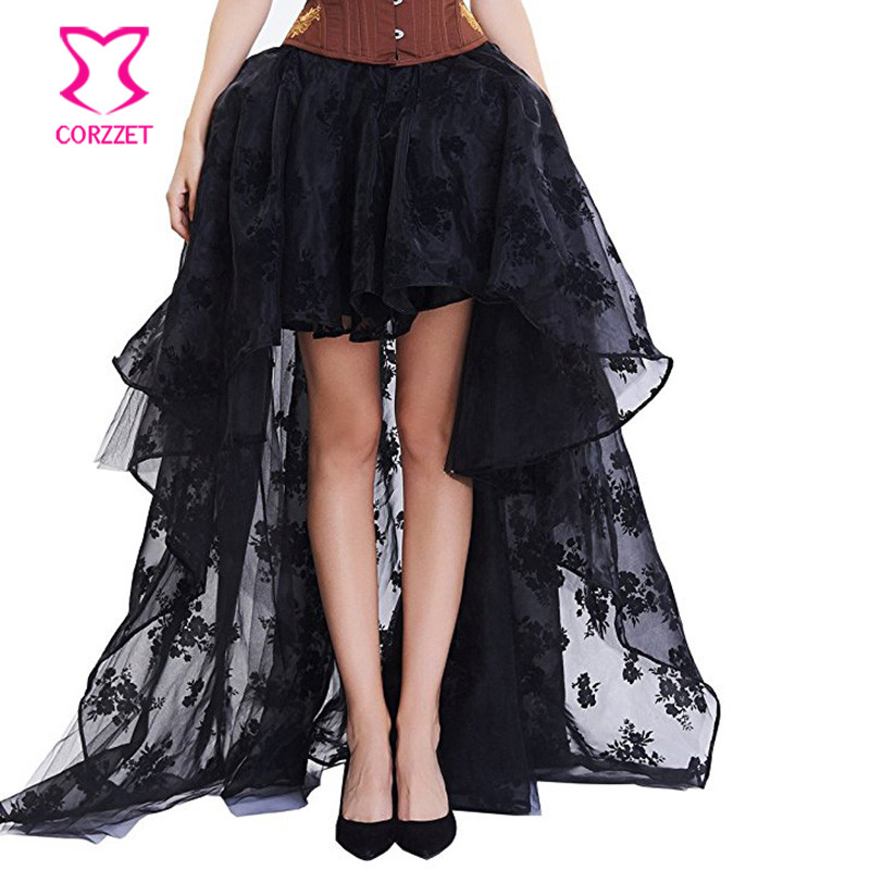 Black Floral Chiffon Front Sho - Summer Victorian Clothing avis et prix