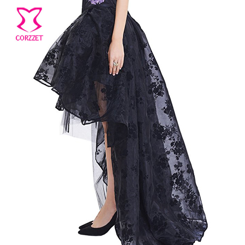 Black Floral Chiffon Front Sho - Summer Victorian Clothing avis et prix