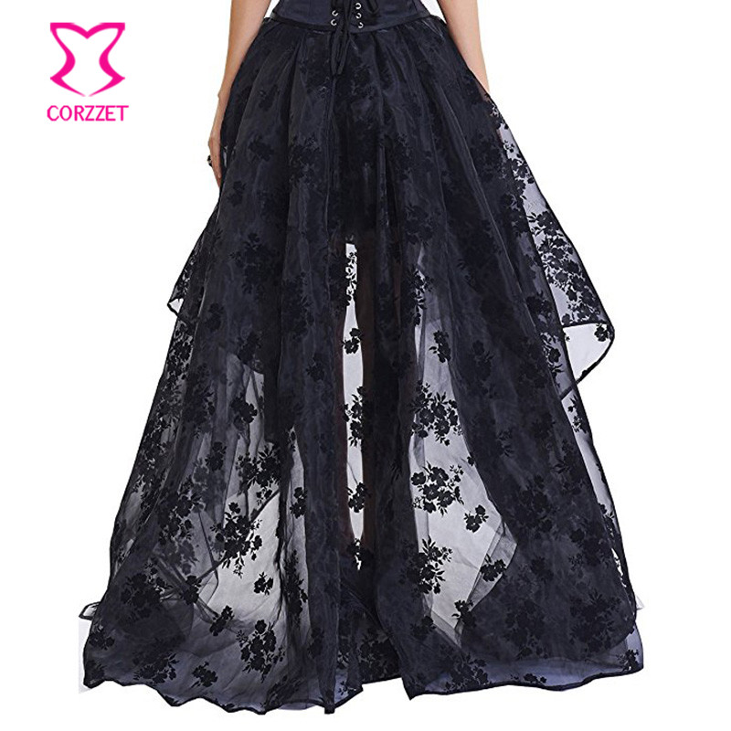 Black Floral Chiffon Front Sho - Summer Victorian Clothing avis et prix