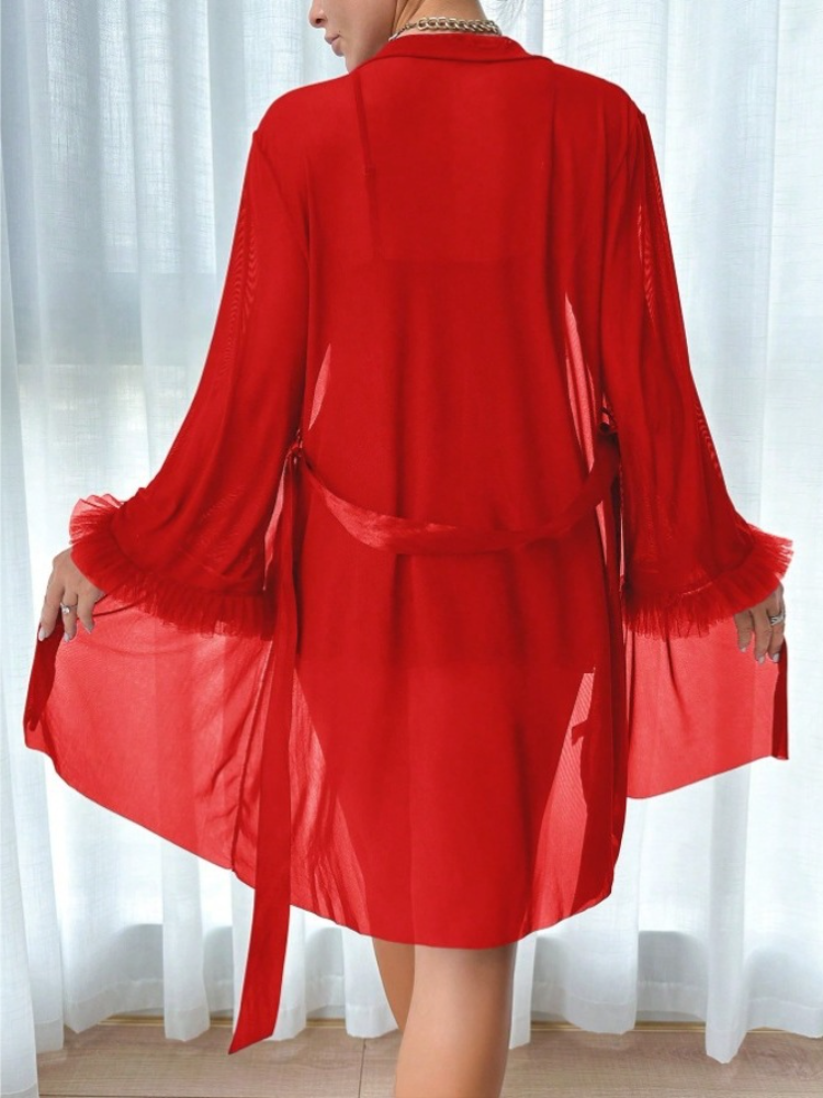 Women 3 Piece Red Sexy Lace Ro - Summer Clothing Sale Women avis et prix