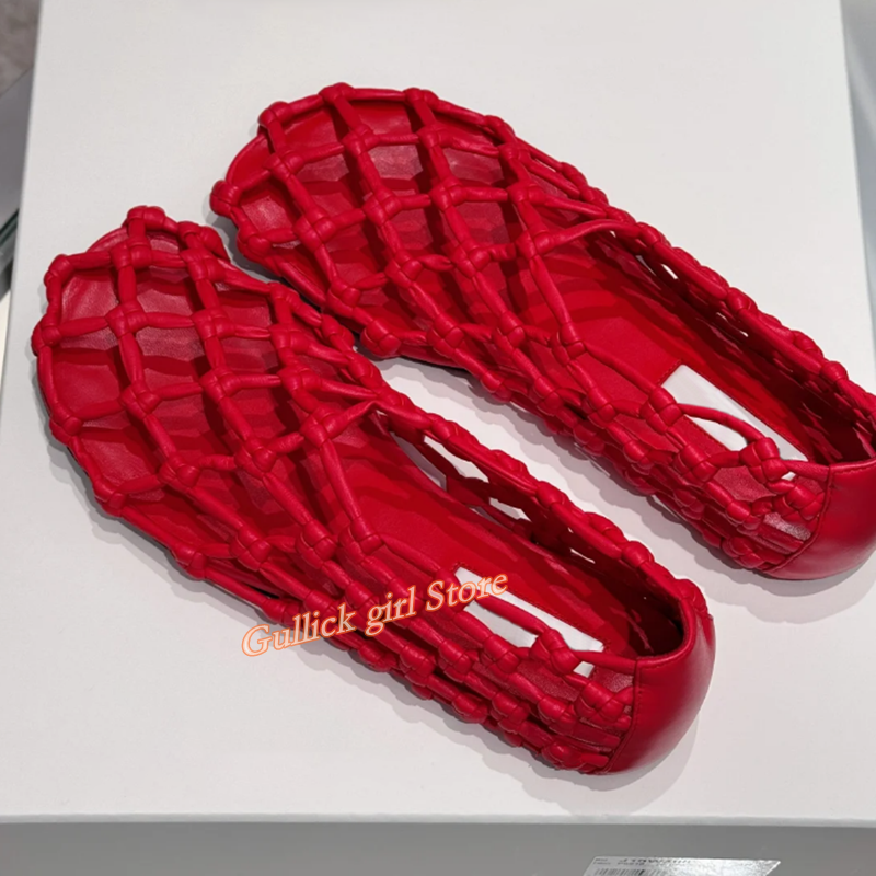 French Woven Mesh Hollow flat  - Summer Clothing Sale Women avis et prix