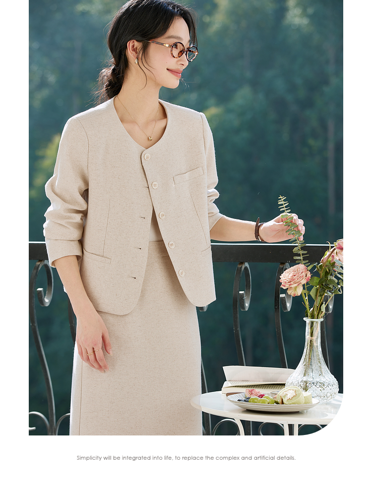 VIMLY Oatmeal Linen Cropped Ja - Crew Clothing Summer Jacket avis et prix