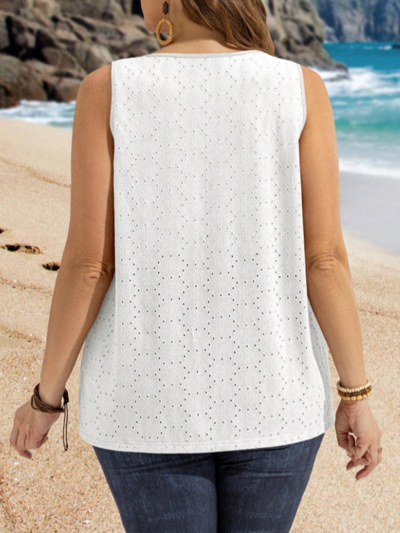 Plus Size Women's Eyelet Embro - Summer Upf Clothing avis et prix