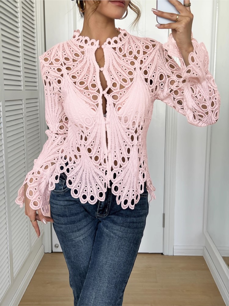 White Lace Shirt For Women Fas - Summer Holiday Clothing Women avis et prix