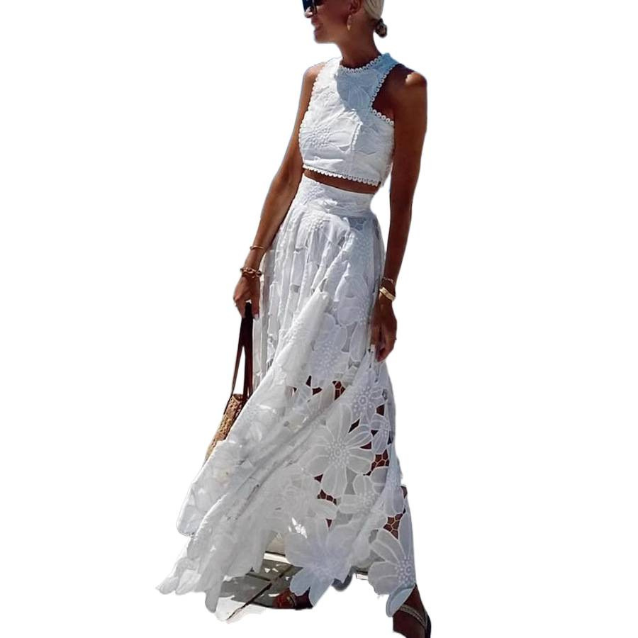 Women's White Floral Lace Embr - Summer Clothing Vacation avis et prix
