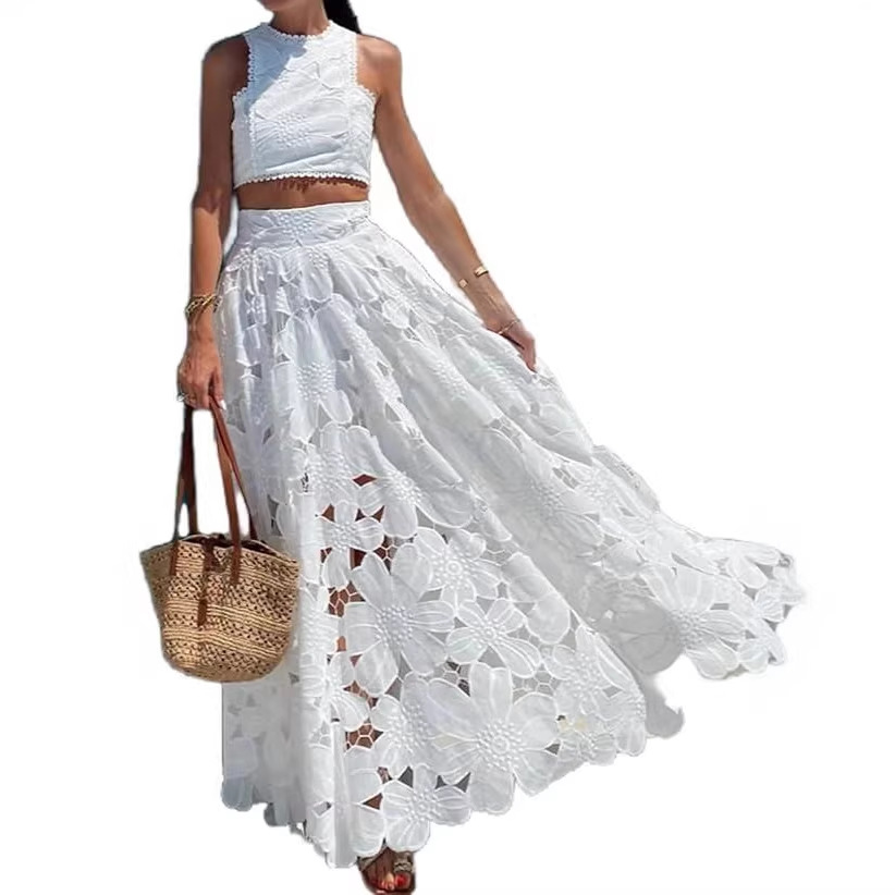 Women's White Floral Lace Embr - Summer Clothing Vacation avis et prix