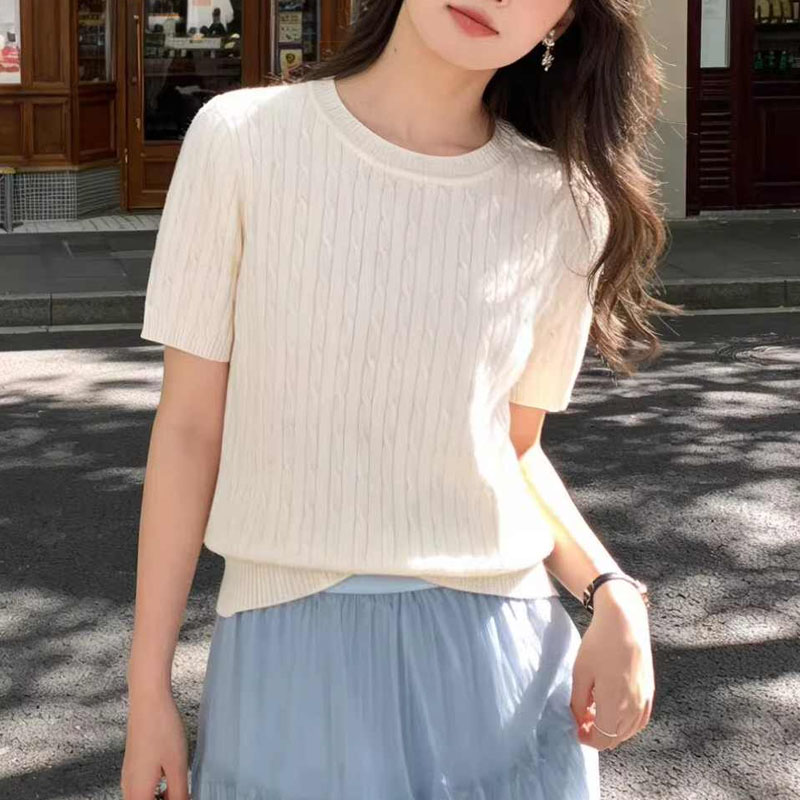 Knitted Sweater Women Pullover - Summer Clothing Yarn avis et prix