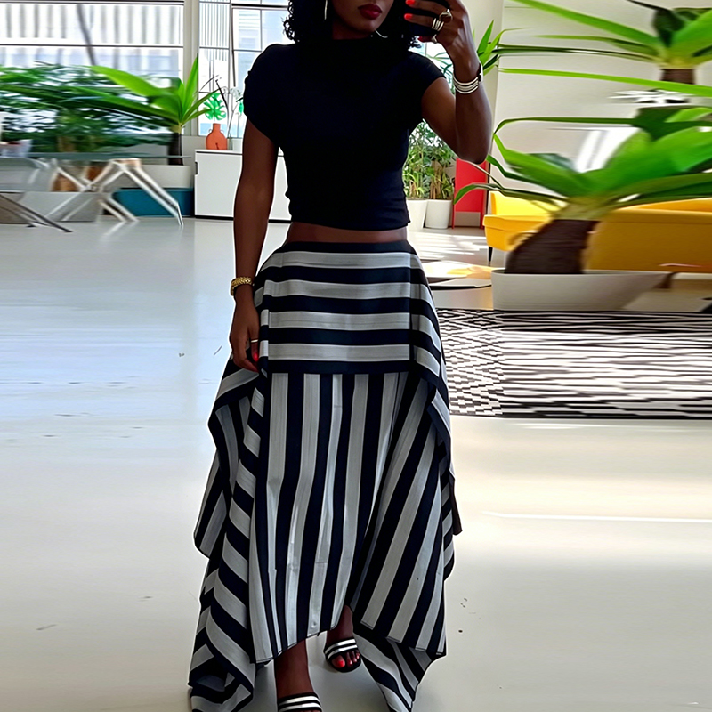 Fashion Irregular Splice Ruffl - Summer Clothing Vacation avis et prix