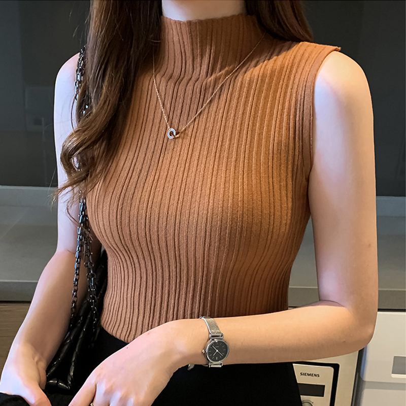 Solid Slim Thin Sleeveless Kni - Summer Clothing Yarn avis et prix