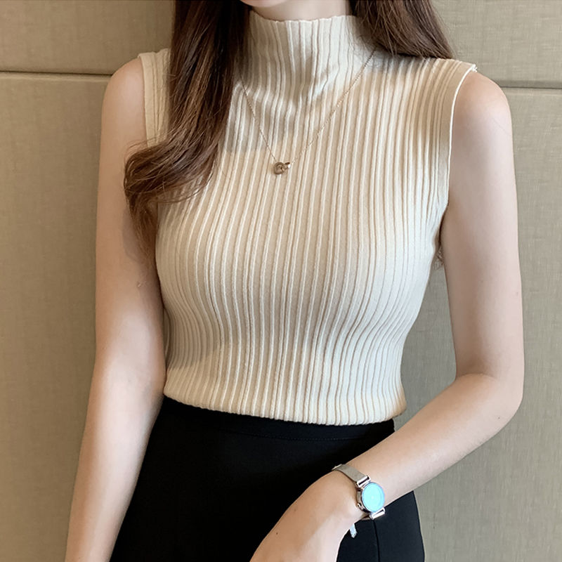 Solid Slim Thin Sleeveless Kni - Summer Clothing Yarn avis et prix