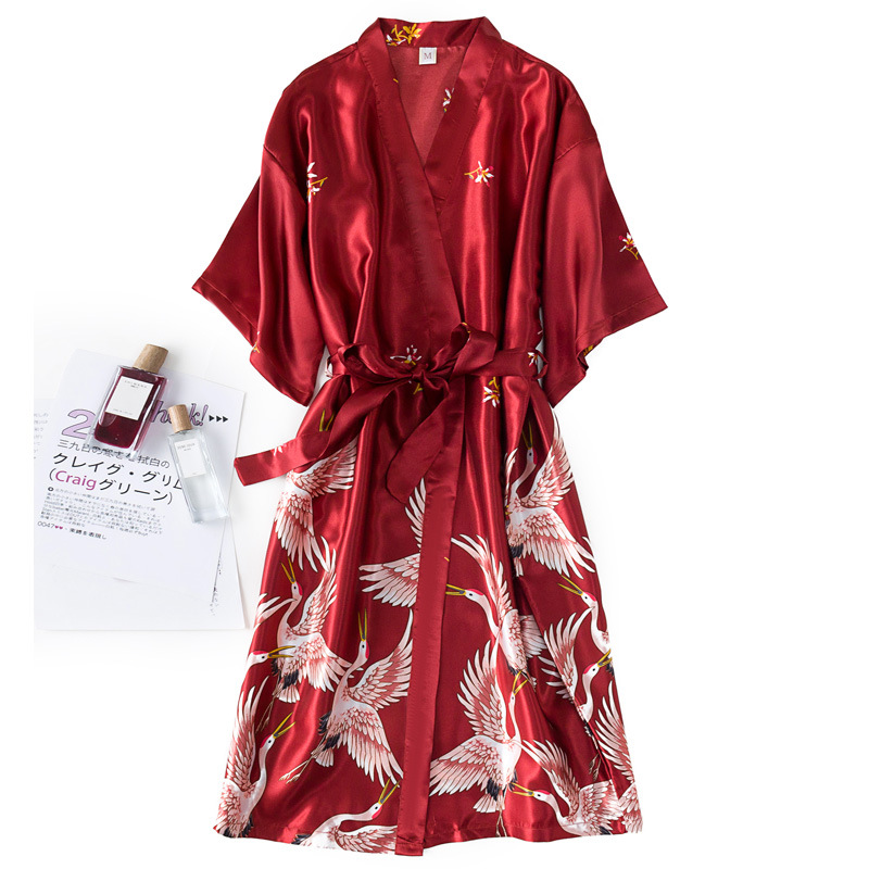 Burgundy Women 2PCS Faux Silk  - Summer House Clothing avis et prix