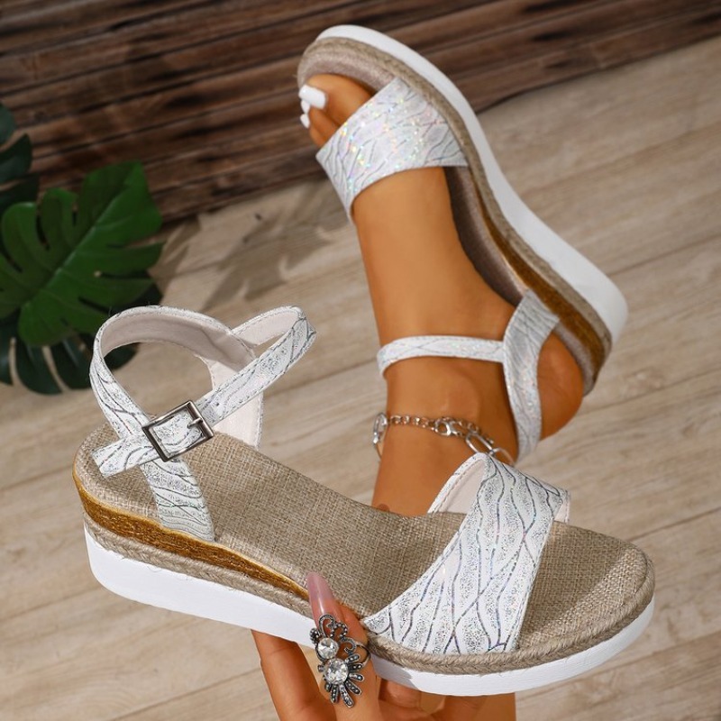Wedge Sandals for Women White  - Espadrille Sandal Women avis et prix